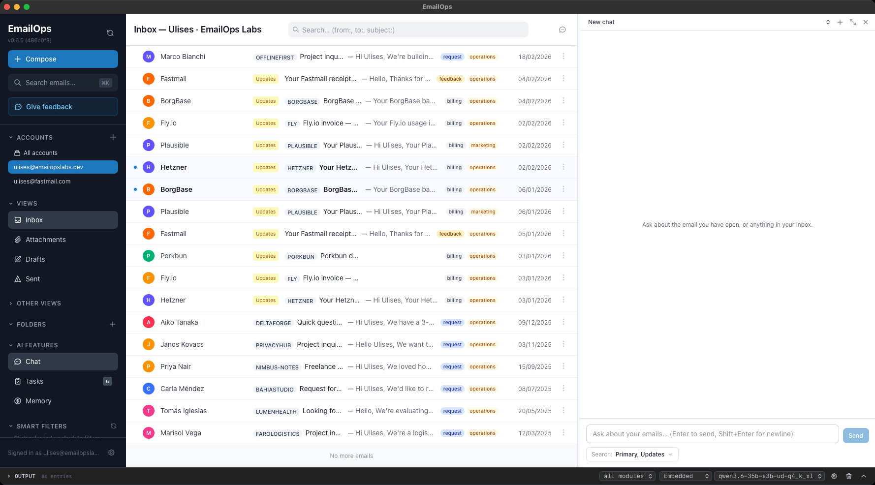 Chat with your emails